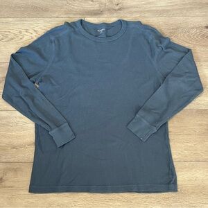 Old Navy Blue Thermal Waffle Knit Long Sleeve Shirt L Tall